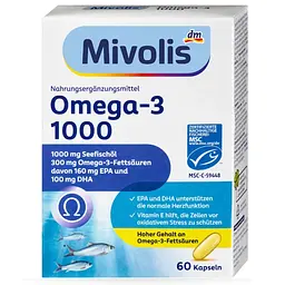 Біологічно активна добавка Mivolis Omega 3 1000 мг, 60 шт 