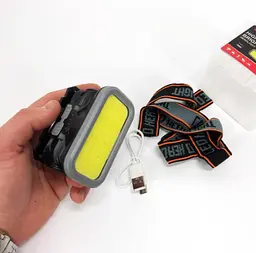 Налобний ліхтар Head Lamp YM-309-COB з акумулятором біле та червоне світло USB-зарядка - мініатюра 6