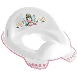Накладка дитяча антиковзка на сидіння унітазу Tega Baby Wild&Free Unicorn white pink