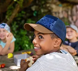 Кепка Buff Kids Trucker Cap kasai night blue Коричневий-Синій - мініатюра 4