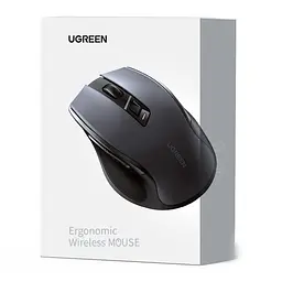 Мишка UGREEN 2.4GHz MU006 Ergonomic, бездротова, 4000dpi., 4кн.,Silence Design, Чорна - мініатюра 6