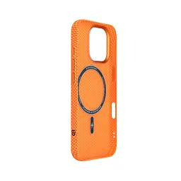 Карбоновый чехол для Apple iPhone 17, LikeCarbon2 MagCase, оранжевый, тонкий защитный чехол-панель из поликарбоната с магнитами N52, MagSafe, противоударный, совместимый с беспроводной зарядкой, приподнятые края для защиты камеры, ArmorStandart (ARM88614) - мініатюра 4