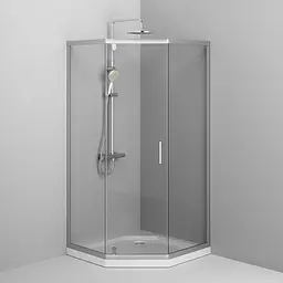 Душова кабіна Am.Pm Gem 5-corner Pivot 90x90 см без піддону хром матовий W90UG-405-090MT, Хром матовий - мініатюра 3