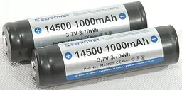Акумулятор Keeppower 14500 1000mAh Li-Ion із захистом - мініатюра 3