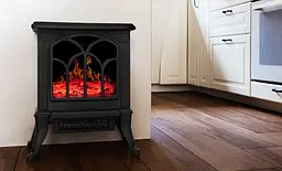 Камін Neo Tools електричний, декоративний, 30м кв., 1500Вт, керамічний нагрів. елемент (PTC), чорний - мініатюра 4