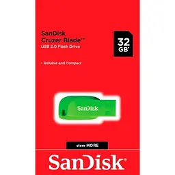 Flash SanDisk USB 2.0 Cruzer Blade 32Gb Green - мініатюра 2