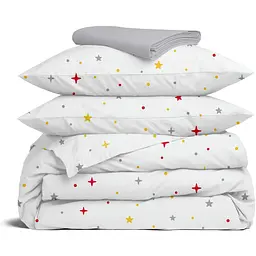 Комплект постільної білизни Cosas Magic stars CS5 Сімейний червоний (MagicStars_El180x30-52Grey_160x2)