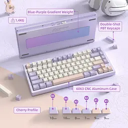 Клавіатура Attack Shark X75 RGB перемикачі Kailh MX сутінково-фіолетова (AS-6972792471464-TP-UA) [166745] - мініатюра 8