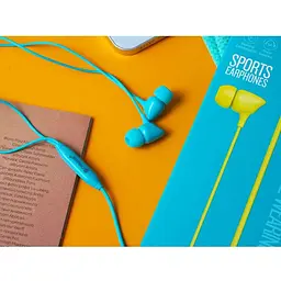 Дротові навушники Celebrat вакумні з мікрофоном 3.5 mm G7 Comfortable wearing 1.2 m Blue - мініатюра 3
