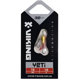 Балансир Viking Fishing Yeti Ice Jig 15mm 1.5g #08 Candle Flame - миниатюра 2