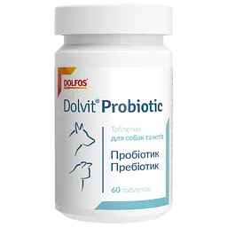 Вітамінно-мінеральна добавка Dolfos Dolvit Probiotic для котів та собак 60 таблеток (4005-60)