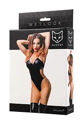 Боді Glossy Reina wetlook S (чорний) - мініатюра 8