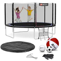 Батут Hop-Sport 14ft (427см) чорно-синій з зовнішньою сіткою - мініатюра 4