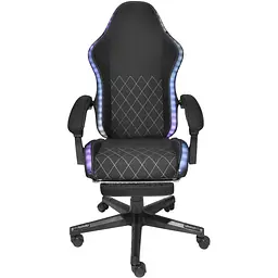 Крісло ігрове AGN 3 клас,150 кг, 80мм, RGB підсвітка, чорне - мініатюра 5