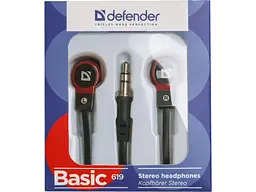 Навушники Defender Basic 619 Black/Red - мініатюра 2