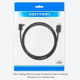 Кабель мультимедійний HDMI M to HDMI M 3.0m 4K60Hz 90° corner black Vention (AAQBI) - мініатюра 5