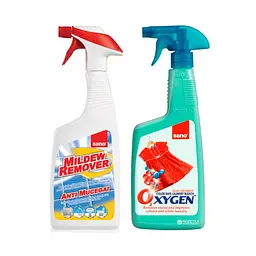 Засіб для видалення цвілі Sano Mildew Remover 750 мл & Плямовивідник Sano Oxygen для прання, 750 мл (293561, 430602)