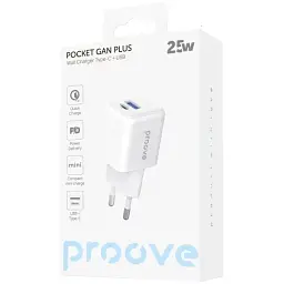 Мережевий зарядний пристрій Proove Pocket GaN Plus 25W White (WCPG25111202) - мініатюра 5