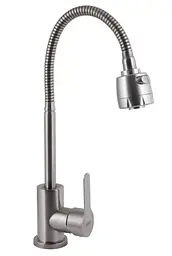 Змішувач для кухні Brinex Pure 015F41 з гнучким виливом Nickel BRIPUR015F41NKL - мініатюра 6