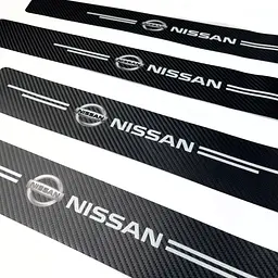 Захисна плівка накладка на пороги для Nissan Чорний Карбон 4 шт - мініатюра 2