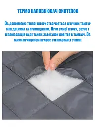 Штора на двері від холоду на магнiтах Графіт P 100 x 215 см - мініатюра 5