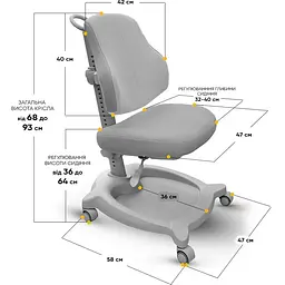 Дитяче крісло ErgoKids GT Y-402 ortopedic grey - мініатюра 3
