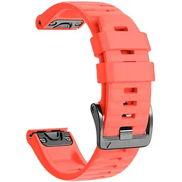 Силіконовий ремінець на смарт годинник Garmin 47 mm, Silicone, coral red, зі зручною застібкою, на фітнес браслет, ArmorStandart (ARM87731) - мініатюра 3