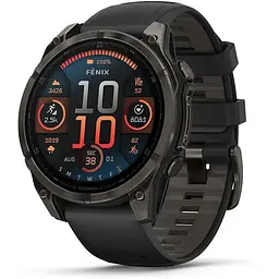 Смарт-часи Garmin Fenix 8 47 мм AMOLED Сапфір Чорний/Титан Карбоновий DLC з силіконовим ремінцем QuickFit 22 мм