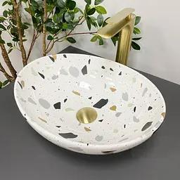 Умивальник VBI Parma terazzo glossy накладний VBI-011011, Цветной - мініатюра 3