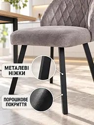М’який стілець Лондон для кафе та кав’ярні з оббивкою антикіготь 83×52 см до 200 кг, темний сіро-коричневий (49676410) - мініатюра 6