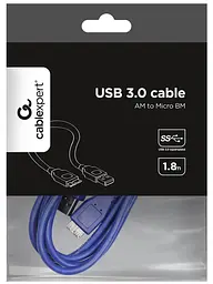 Кабель Gembird USB-Micro USB 1.8м, синий (CCP-mUSB3-AMBM-6) - мініатюра 3