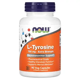 NOW L-Тирозин, L-Tyrosine 750мг - 90 капсул