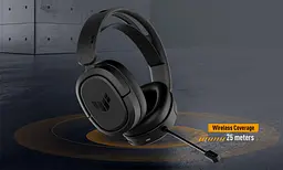 Бездротові навушники ігрові ASUS TUF Gaming H1 Wireless (90YH0391-B3UA00) чорні - мініатюра 10