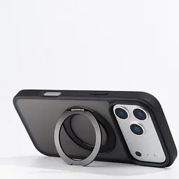 Противоударный чехол-панель для Apple iPhone 17 Pro Max, Unit Stand2, черный, силикон + поликарбонат, защита всего корпуса, с подставкой, поддержка магнитных держателей и беспроводной зарядки (MagSafe), ArmorStandart (ARM86337) - мініатюра 4