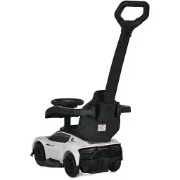 Дитяча каталка-толокар 2 в 1 Bambi M 5106-1 з батьківською ручкою білий - мініатюра 3