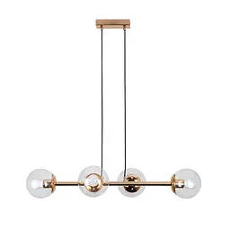 Люстра стельова Levistella 7529909-4 GOLD+CL, E27, золото, прозоре скло, сучасний дизайн