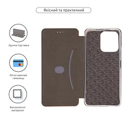 Чехол-книжка для TECNO Spark Go 2 4G (KM4), G-Case, розовый, кожаный чехол-книга из экокожи (PU) и TPU, с магнитом, с подставкой и вместительным кардхолдером, противоударный, защита всего корпуса, ArmorStandart (ARM88434) - мініатюра 3