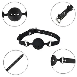 Кляп кулька Erospace Wild Play Mouth Gag With Silicone Ball C14 - мініатюра 4