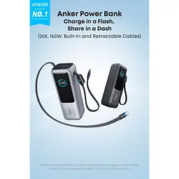 Універсальна мобільна батарея Anker Laptop 25000mAh 165W Космічний чорний (A1695H11) - мініатюра 7