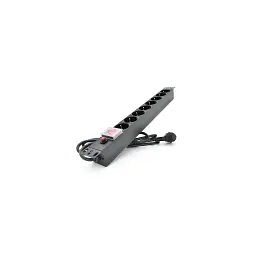 Силовий блок 19" 8 розеток, кабель 1.8м, вимикач, алюм. корпус PiPo (PP8PDUBTGR)