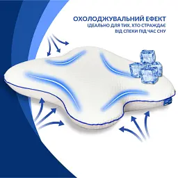 Подушка ортопедична Ideia біла метелик анатомічна з пам'яттю 58х50х12 см - мініатюра 6
