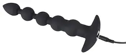 Анальний ланцюжок з вібрацією Black Velvets Rechargeable Beads 21 см (чорний) - мініатюра 3