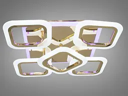 Стельова люстра LED Diasha AS8060/4+1G, 80W, 3200K-6500K, золото, акрил, сучасний стиль з пультом та диммером - мініатюра 4