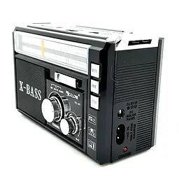 Портативний радіоприймач Golon RX-381/2 USB/SD з LED ліхтарем Чорний (1756375737) - мініатюра 3