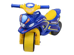 Мотоцикл Doloni-toys Байк Поліція, музичний, синій з жовтим, 0157 - мініатюра 3