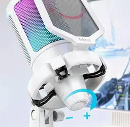 Мікрофон Fifine Ampligame A6V White, конденсаторний | Тринога в комплекті | RGB підсвітка - мініатюра 2