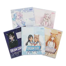 
Зошити учнівські 12 аркушів клітинка KIDS LINE ANIME, 25 шт. в упаковці