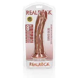 Фалоімітатор RealRock Curved Realistic 8" 20.5 см (тілесний) - мініатюра 6