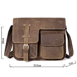 Сумка чоловіча з ефектом старовини 14697 Vintage коричнева - мініатюра 7