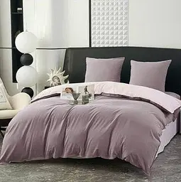 Постільна білизна L&M Home Textiles євро розмір з вареної бавовни не вимагає прасування 100% бавовна 200х230 см Ліловий Туреччина - мініатюра 2